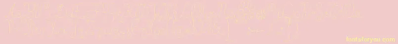 Rosewater-Schriftart – Gelbe Schriften auf rosa Hintergrund