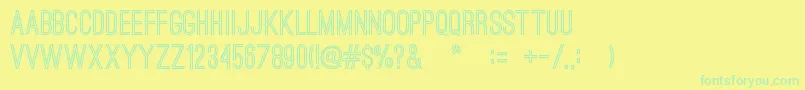 Fonte OstrichSansBold – fontes verdes em um fundo amarelo