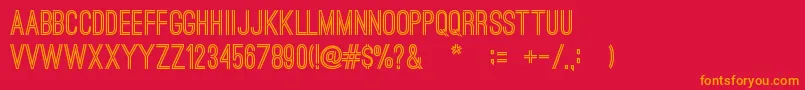 フォントOstrichSansBold – 赤い背景にオレンジの文字
