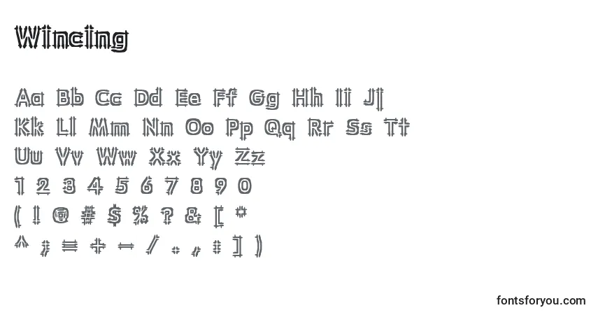Schriftart Wincing – Alphabet, Zahlen, spezielle Symbole