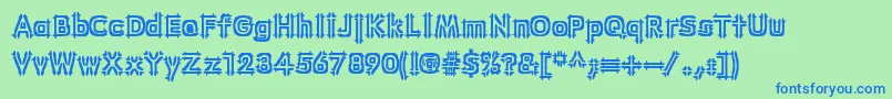 Więcej informacji o czcionce Wincing Czcionka Wincing – niebieskie czcionki na zielonym tle