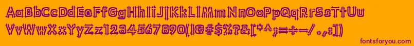 Wincing Font – Purple Fonts on Orange Background