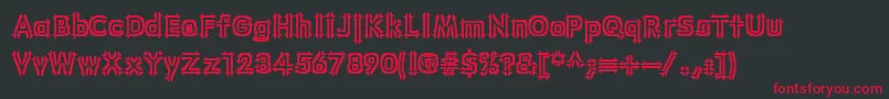 Wincing Font – Red Fonts on Black Background