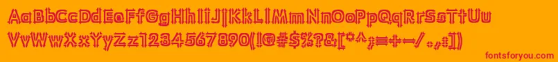 フォントWincing – オレンジの背景に赤い文字