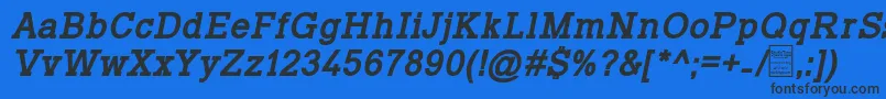 Шрифт TyposlabBoldItalicDemo – чёрные шрифты на синем фоне