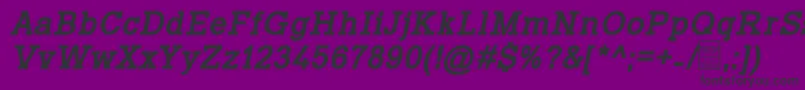 Шрифт TyposlabBoldItalicDemo – чёрные шрифты на фиолетовом фоне