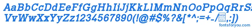 TyposlabBoldItalicDemo-fontti – siniset fontit valkoisella taustalla