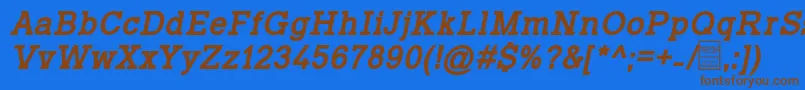 TyposlabBoldItalicDemo Font – Brown Fonts on Blue Background