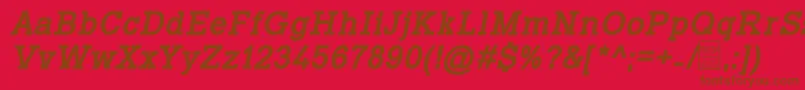 TyposlabBoldItalicDemo Font – Brown Fonts on Red Background