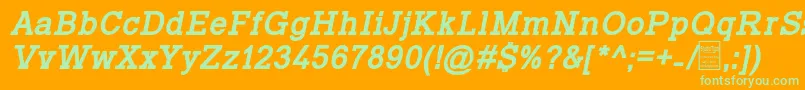 TyposlabBoldItalicDemo Font – Green Fonts on Orange Background