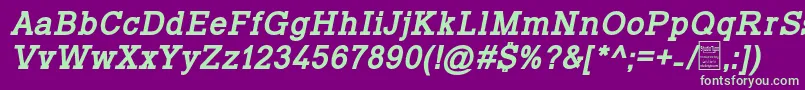 Шрифт TyposlabBoldItalicDemo – зелёные шрифты на фиолетовом фоне