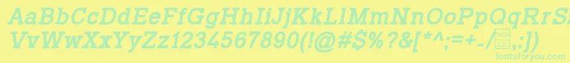 TyposlabBoldItalicDemo Font – Green Fonts on Yellow Background