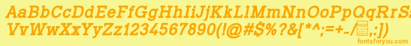 TyposlabBoldItalicDemo Font – Orange Fonts on Yellow Background