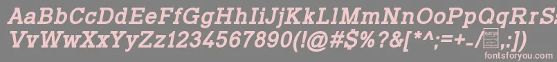 TyposlabBoldItalicDemo-fontti – vaaleanpunaiset fontit harmaalla taustalla