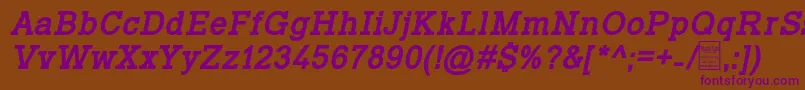 Шрифт TyposlabBoldItalicDemo – фиолетовые шрифты на коричневом фоне