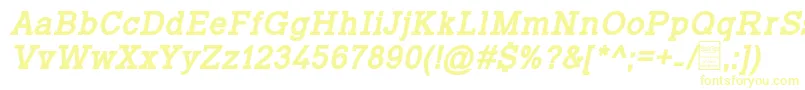 Шрифт TyposlabBoldItalicDemo – жёлтые шрифты на белом фоне