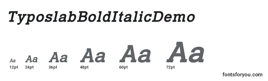 Größen der Schriftart TyposlabBoldItalicDemo