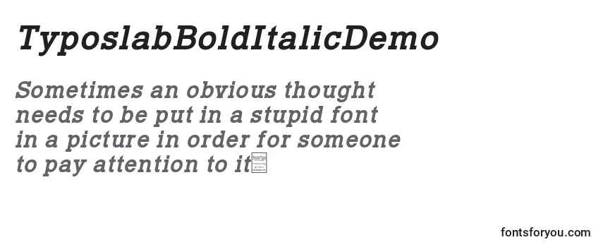 TyposlabBoldItalicDemo Font