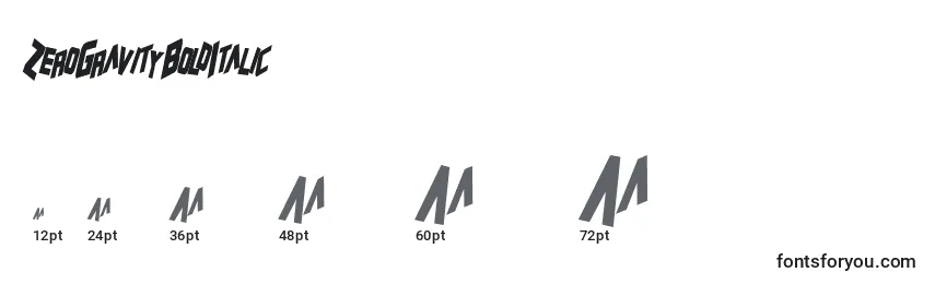 ZeroGravityBoldItalic Font Sizes