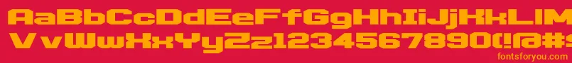 フォントD3 Egoistism – 赤い背景にオレンジの文字