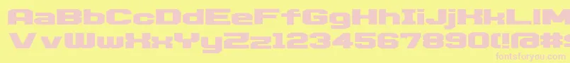D3 Egoistism-fontti – vaaleanpunaiset fontit keltaisella taustalla
