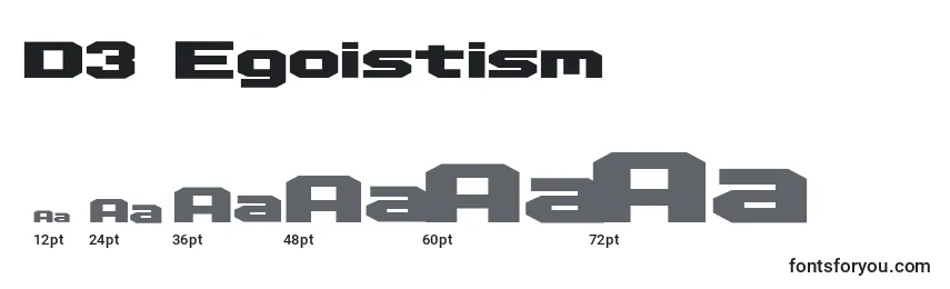 D3 Egoistism Font Sizes