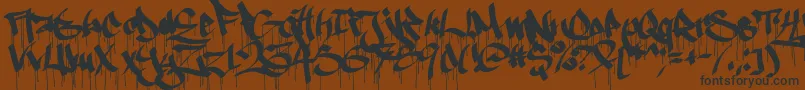 Fonte Ruthlessdrippin1 – fontes pretas em um fundo marrom