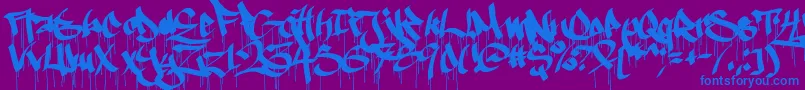 fuente Ruthlessdrippin1 – Fuentes Azules Sobre Fondo Morado