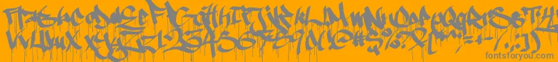 Fonte Ruthlessdrippin1 – fontes cinzas em um fundo laranja