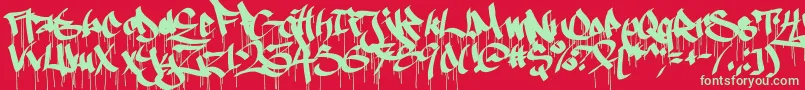 フォントRuthlessdrippin1 – 赤い背景に緑の文字