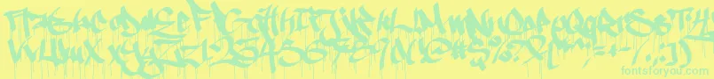Ruthlessdrippin1 Font – Green Fonts on Yellow Background