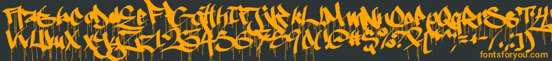 Ruthlessdrippin1 Font – Orange Fonts on Black Background