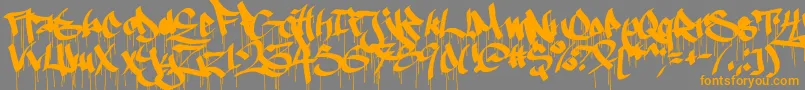 Police Ruthlessdrippin1 – polices orange sur fond gris