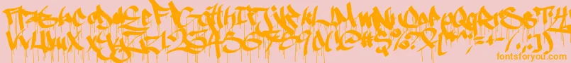 Ruthlessdrippin1 Font – Orange Fonts on Pink Background