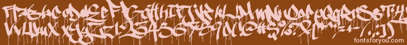 Ruthlessdrippin1 Font – Pink Fonts on Brown Background