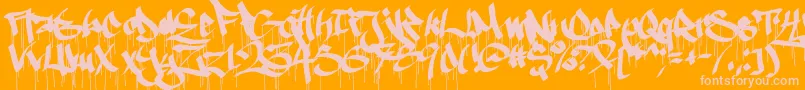 Шрифт Ruthlessdrippin1 – розовые шрифты на оранжевом фоне