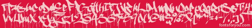 Más sobre la fuente Ruthlessdrippin1 fuente Ruthlessdrippin1 – Fuentes Rosadas Sobre Fondo Rojo