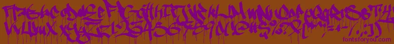 Ruthlessdrippin1 Font – Purple Fonts on Brown Background