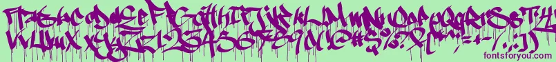 Ruthlessdrippin1 Font – Purple Fonts on Green Background