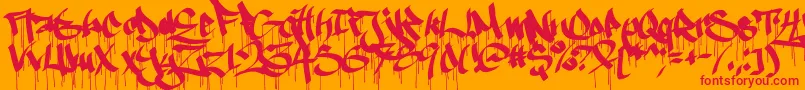 Ruthlessdrippin1 Font – Red Fonts on Orange Background