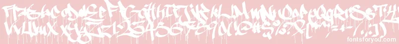 フォントRuthlessdrippin1 – ピンクの背景に白い文字