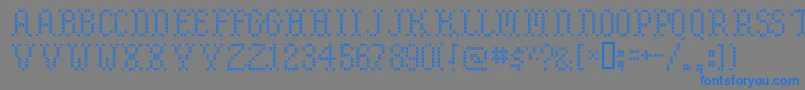 Embroidery Font – Blue Fonts on Gray Background