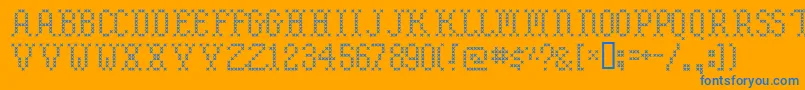 Embroidery Font – Blue Fonts on Orange Background