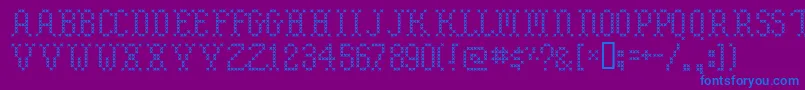 Embroidery Font – Blue Fonts on Purple Background