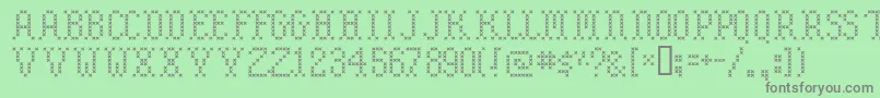 Embroidery Font – Gray Fonts on Green Background