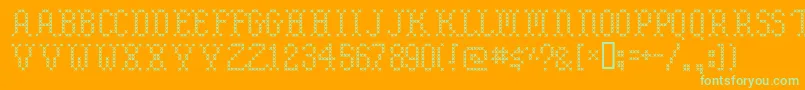 Embroidery Font – Green Fonts on Orange Background