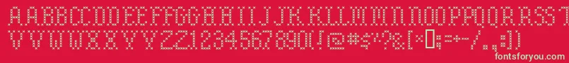 Embroidery Font – Green Fonts on Red Background