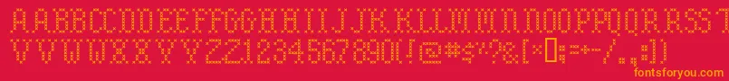 Embroidery Font – Orange Fonts on Red Background