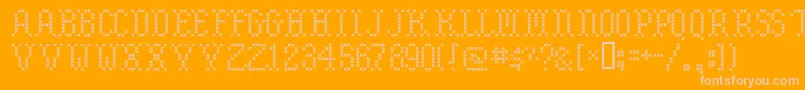 Embroidery Font – Pink Fonts on Orange Background