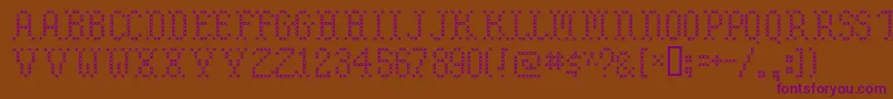 Embroidery Font – Purple Fonts on Brown Background